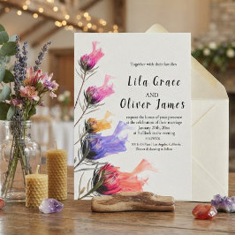 Convite de Casamento Elegância Flora em Chamas