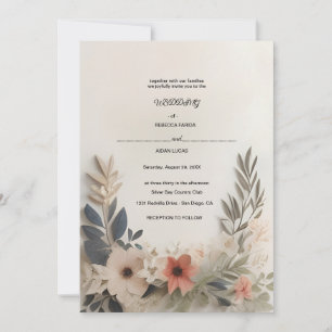 Convite de Casamento Elegância Floral Atempora