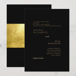 Convite de Casamento Elegância Preta em Movimento
