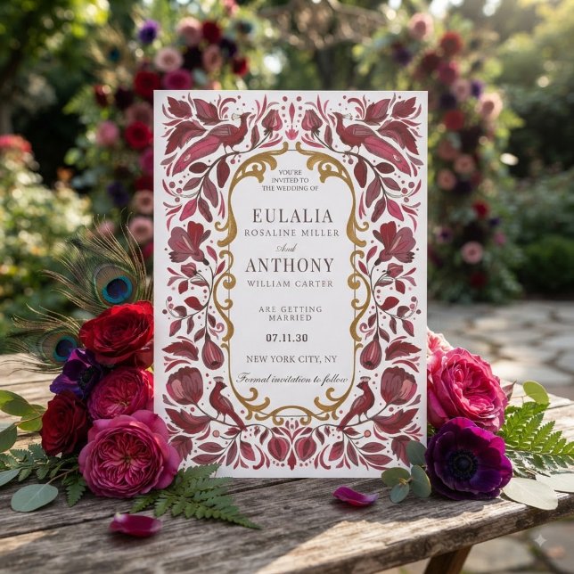 Convite de Casamento Elegância Real Dourada (Criador carregado)