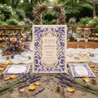 Convite de Casamento Elegância Real Dourada
