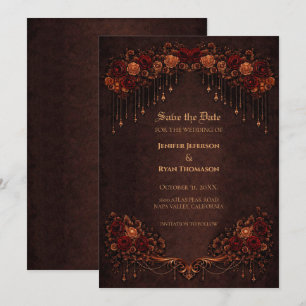 Convite de casamento Elegant Gothic save the date