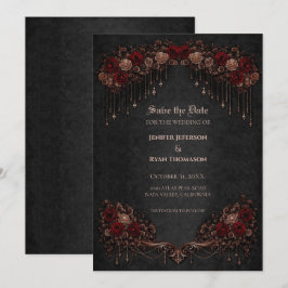 Convite de casamento Elegant Gothic save the date