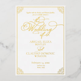 Convite de Casamento Elegant Script Roma Itália