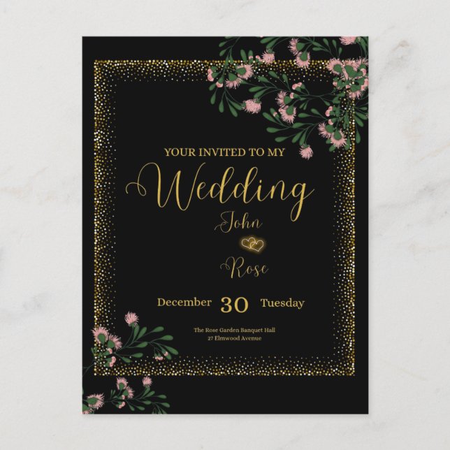 Convite de Casamento Elegante (Frente)