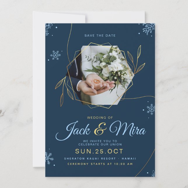 convite de casamento elegante (Frente)