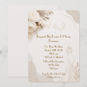 Convite de casamento elegante