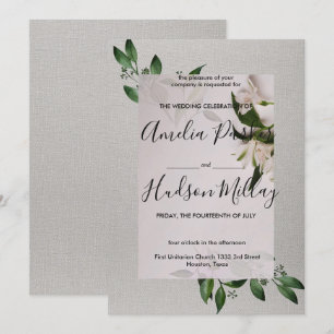 Convite de casamento elegante