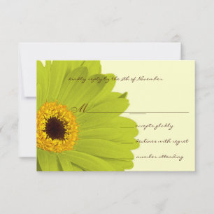 Convite de Casamento Elegante Amarelo Verde Gerber