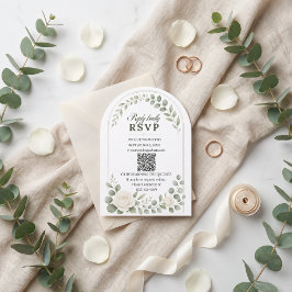 Convite de Casamento Elegante Arco de Marfim e Sag