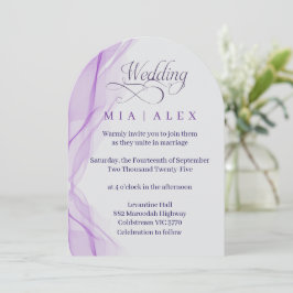 Convite de Casamento Elegante Arco Lavanda