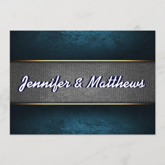 Convite de casamento elegante azul e