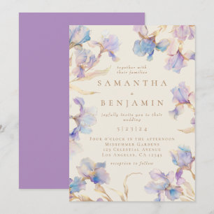 Convite de Casamento Elegante Boho Iris