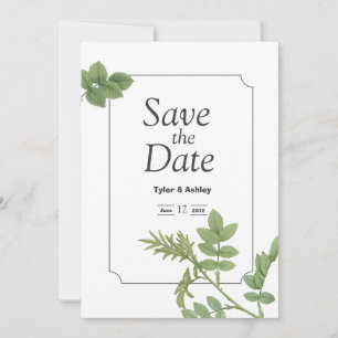 Convite de Casamento Elegante Boho Verde Menta