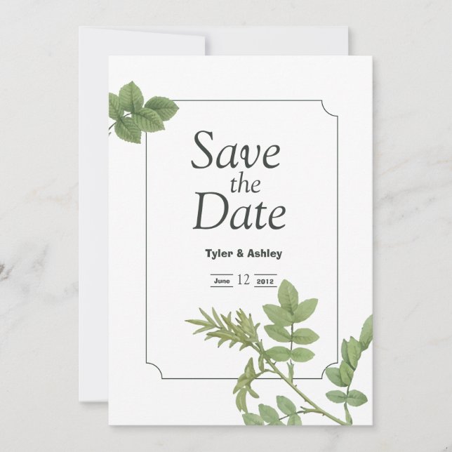 Convite de Casamento Elegante Boho Verde Menta (Frente)