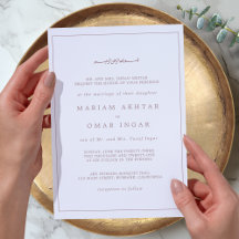 Convite de Casamento Elegante Borda em Dourado Ros