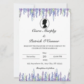 Convite de Casamento Elegante Bridgerton