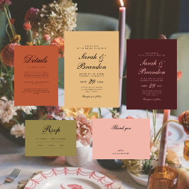 Convite de Casamento Elegante Burgundy Script