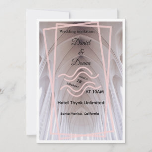 Convite de Casamento Elegante Catedral Blush Min