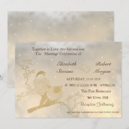 Convite de Casamento Elegante Chic Corações de Our
