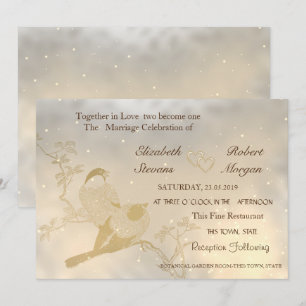 Convite de Casamento Elegante Chic Corações de Our