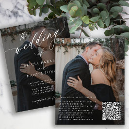 Convite de casamento elegante código QR orçamento 
