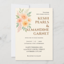 Convite de Casamento Elegante com Aquarela Floral
