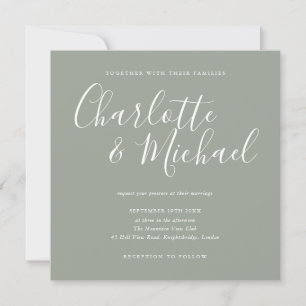 Convite de Casamento Elegante com Assinatura Silve