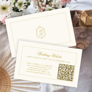 Convite de casamento elegante com código QR em cal