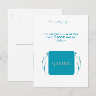 Convite de Casamento Elegante com Código QR RSVP M