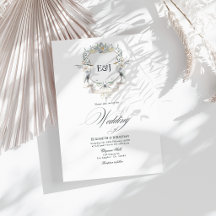 Convite de Casamento Elegante com Crista de Garça 