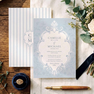 Convite de Casamento Elegante com Crista e Faixa A