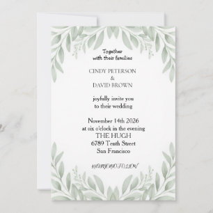 Convite de Casamento Elegante com Crista Floral Fr