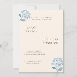 Convite de Casamento Elegante com Desenho Floral