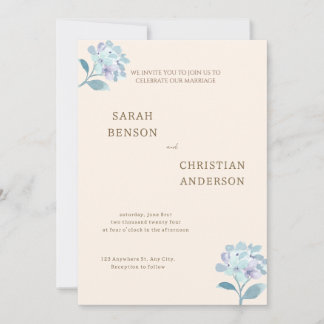 Convite de Casamento Elegante com Desenho Floral