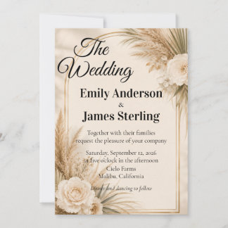 Convite de Casamento Elegante com Eucalipto em Aqu