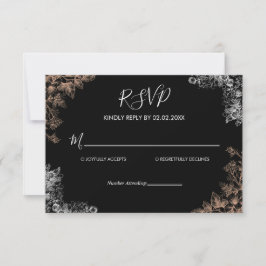 Convite de Casamento Elegante com Floral Escuro