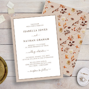 Convite de Casamento Elegante com Folhas de Outono