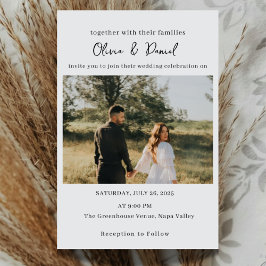 Convite de Casamento Elegante com Foto