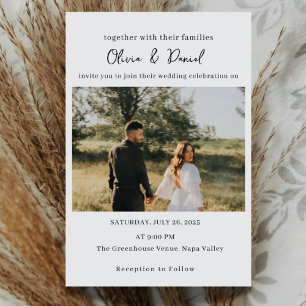 Convite de Casamento Elegante com Foto