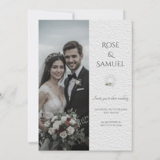 Convite de Casamento Elegante com Foto dos Noivos