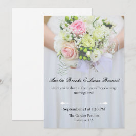 Convite de Casamento Elegante com Foto em Cartão