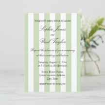 Convite de Casamento Elegante com Listras de Sage 