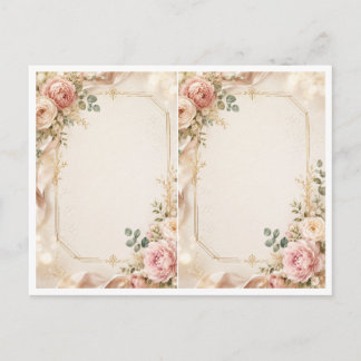 Convite de Casamento Elegante com Moldura Dourada 