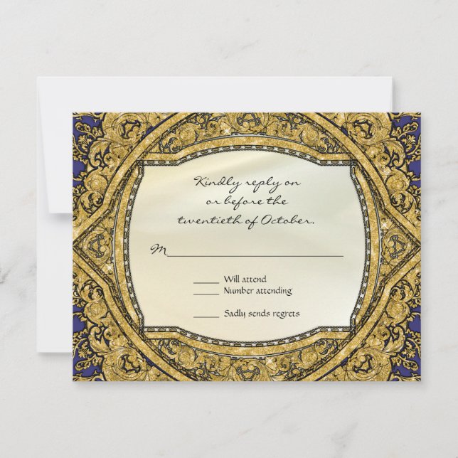 Convite de Casamento Elegante com Redemoinho Marro (Frente)