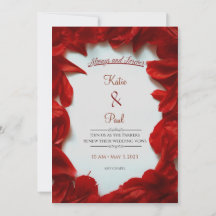 Convite de Casamento Elegante com Rosas Vermelhas 