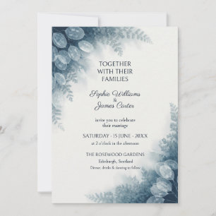 Convite de Casamento Elegante com Samambaia e Luna