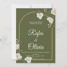 Convite de Casamento Elegante com Verdura | Verde