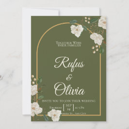 Convite de Casamento Elegante com Verdura | Verde 