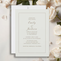 Convite de Casamento Elegante Creme Marrom Moderno